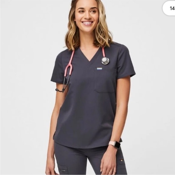 Figs Tops Figs Pride Limited Edition Charcoal Rainbow Catarina One Pocket Scrub Top S 4 6